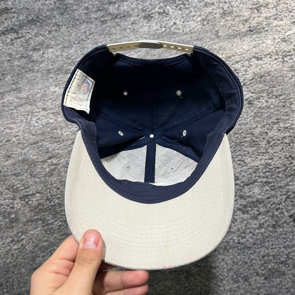 Vintage 90s Dallas Cowboys Hat Snap Back Blue Gray Logo 7 NFL Adjustable Cap - Picture 4 of 6